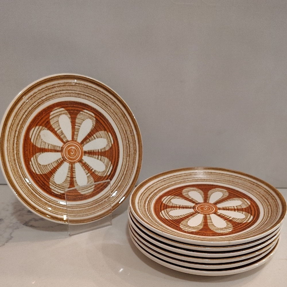 Ironstone Vintage Floral Ceramic dessert bread and butter plates retro